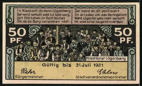 Notgeld Neustadt in Holstein 1921, 50 Pfennig, Augusta Victoria Warte