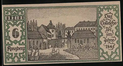 Notgeld Berlin 1921, 50 Pfennig, Das Hallesche Tor Kreuzberg im Jahr 1845