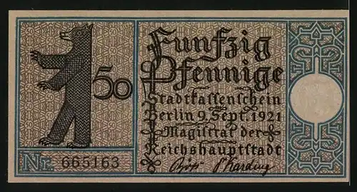 Notgeld Berlin 1921, 50 Pfennig, Kirche in Dahlem, Zehlendorf