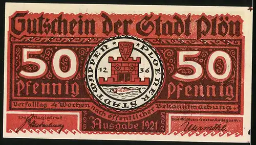 Notgeld Plön 1921, 50 Pfennig, Der Wendenkrieg in Plön, Heinrich, Buthues Bruder