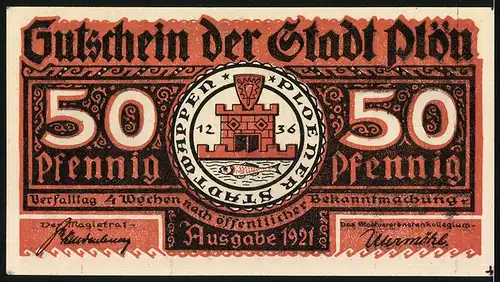 Notgeld Plön 1921, 50 Pfennig, Der Wendenkrieg in Plön, Angriff Krutos