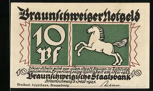 Notgeld Braunschweig 1921, 10 Pfennig, Bad Harzburg, Fahrt in die Berge