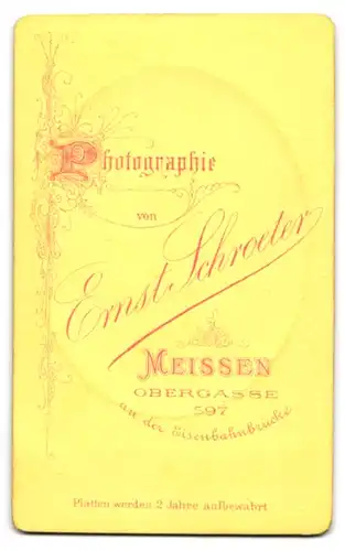 Fotografie E. Schroeter, Meissen, Obergasse 597, Junger Mann mit vollem Haar