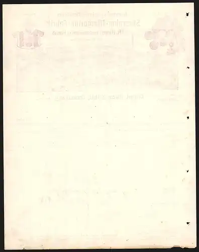 Rechnung Braunschweig 1907, Groppel, Ahrens & Stute, Süssrahm-Margarine-Fabrik, Betriebsgelände mit Gleisanlage