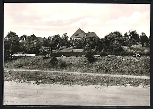 AK Baden / Weser, Deich mit Bänken