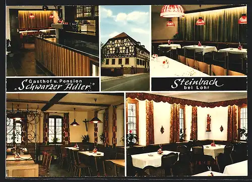 AK Steinbach b. Lohr, Gasthof u. Pension Schwarzer Adler