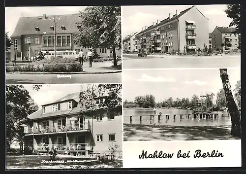 AK Mahlow b. Berlin, Bahnhof, Krankenhaus Waldhaus