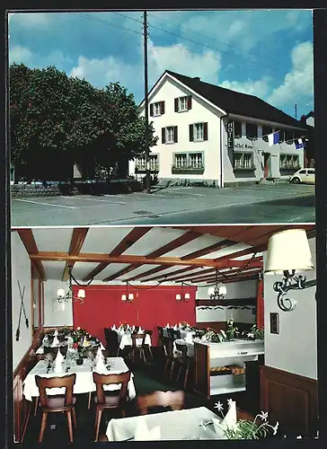 AK Mellingen, Hotel-Taverne Krone v. R. u. M. Dirlewanger, Bahnhofstrasse 13