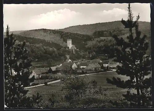 AK Kerpen /Eifel, Ortsansicht mit Ruine
