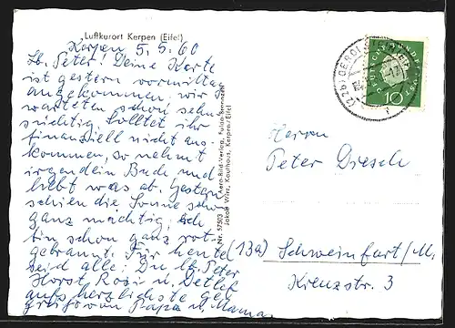 AK Kerpen /Eifel, Ortsansicht mit Ruine