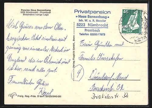 AK Nümbrecht-Prombach, Pension Haus Sonnenhang