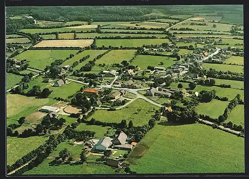 AK Odderade /Dithmarschen, Gaststätte und Lebensmittel Hans Thedens, Ortsansicht vom Flugzeug aus