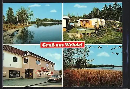 AK Schiffdorf-Wehdel, Landschaftspartie, Campingplatz, Spar-Markt Küsel