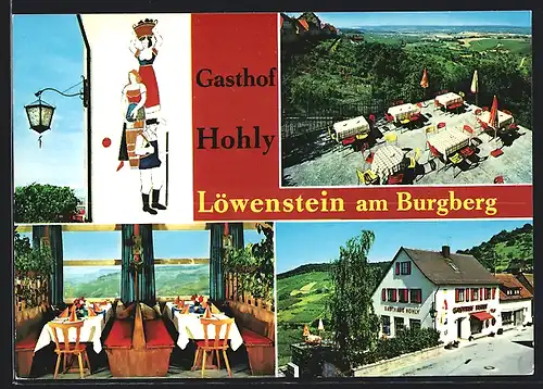 AK Löwenstein / Württ., Gasthof Hohly mit Terrasse im Sommer
