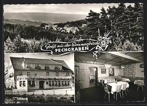 AK Pechgraben, Gasthof Frankenwald, Ortsansicht