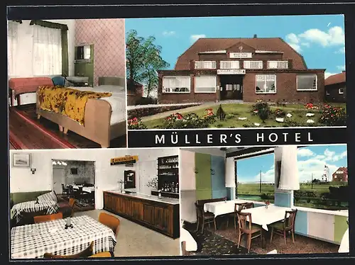 AK Krautsand /Elbe, Hotel Müller, Innenansichten