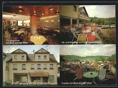 AK Schalkenmehren /Eifel, Cafe-Pension Garni Lenerz, Innenansicht, Alt- und Neubau mit Ferienwohnungen