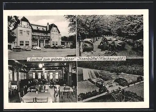 AK Itzenbüttel /Kleckerwald, Gasthof zum grünen Jäger, Innenansicht, Steine im Wald