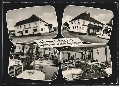 AK Appenweier b. Offenburg, Gasthaus Zur Linde, Innenansichten
