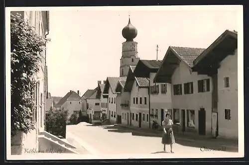 AK Kösslarn, Strasse am Obermarkt mit Kirche
