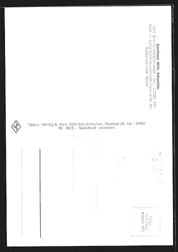 AK Simmern / Westerwald, Gasthaus Wilh. Schneider, Totalansicht des Ortes