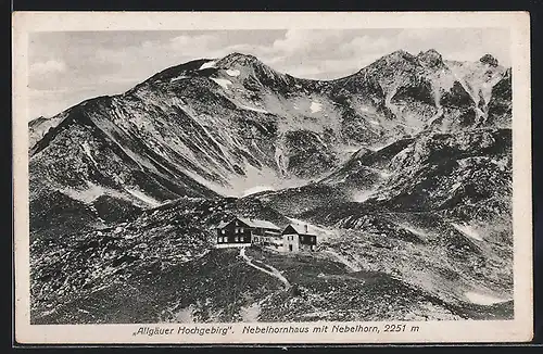 AK Nebelhornhaus, Berghütte mit Nebelhorn