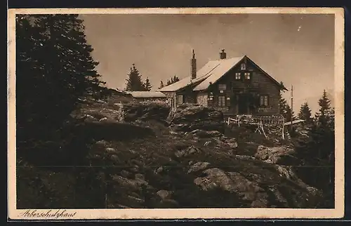 AK Arberschutzhaus, Berghütte mit näherer Umgebung