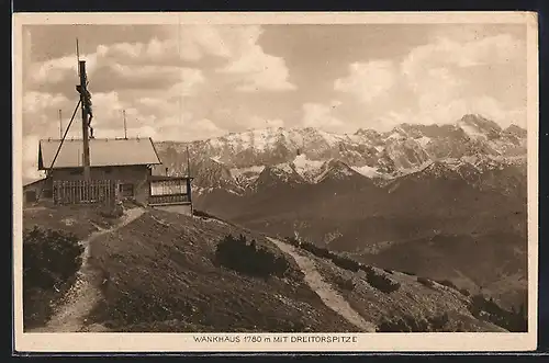 AK Wankhaus, Berghütte mit Dreitorspitze