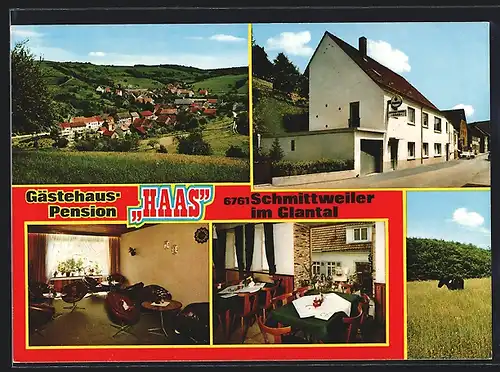 AK Schmittweiler / Glantal, Gasthaus-Pension Haas, Ortspartie