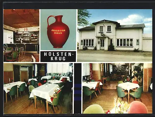 AK Holstendorf / Ahrensbök, Gasthaus Holsten-Krug, Inh. H. David, Aussen und Innen