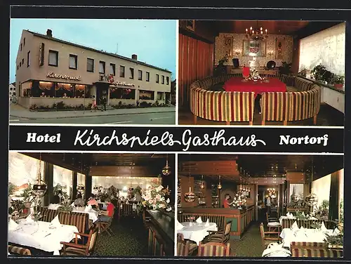 AK Nortorf, Hotel Kirchspiels Gasthaus, Speiseräume mit Gästen