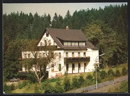 AK Altenau /Oberharz, Pension Sonnenhof gegen ein Waldgebiet, Kunstberg 31