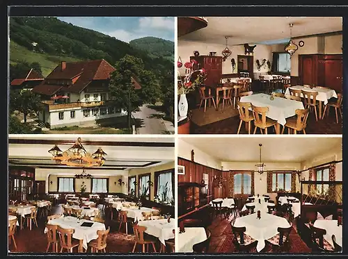 AK Oberprechtal /Schwarzwald, Gasthaus-Pension Hirschen mit Speisezimmer