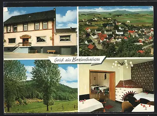 AK Braunshausen /Sauerland, Gasthof-Pension Knecht, Ortsansicht