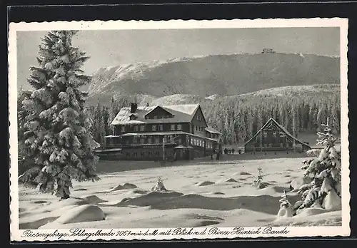 AK Schlingelbaude mit Blick auf die Prinz-Heinrich-Baude