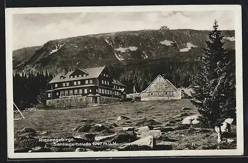 AK Schlingelbaude im Riesengebirge, Blick auf die Prinz-Heinrich-Baude