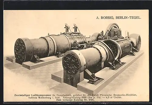 AK Zweistufiger Luftkompressor für Dampfantrieb von A. Borsig in Berlin-Tegel
