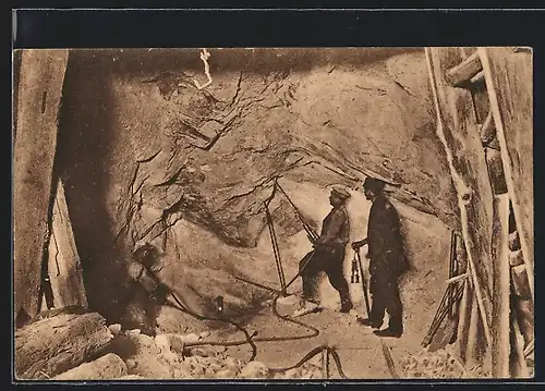 AK Gesteinstrecke im schlesischen Steinkohlenbergwerk