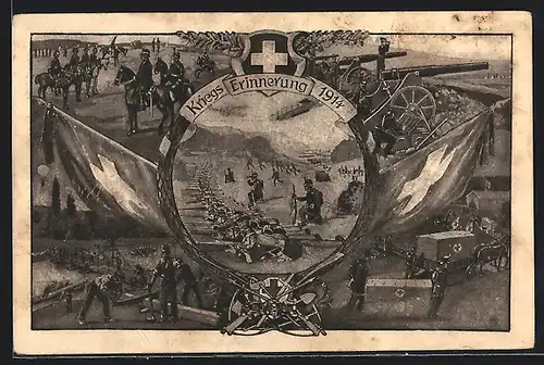 Künstler-AK Occupation des Frontières 1914