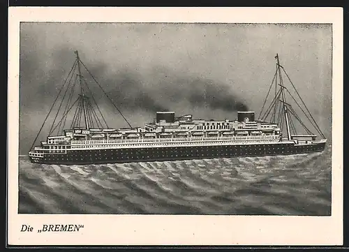 AK Modellbau eines Passagierschiffes Dampfer Bremen