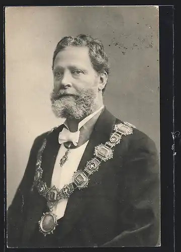 AK Portrait Bürgermeister Carl Lueger mit Stadtkette