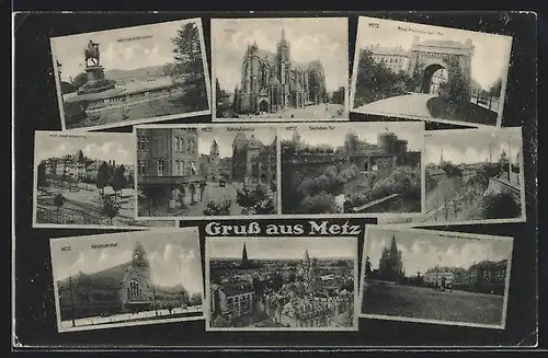 AK Metz, Hauptbahnhof, Bahnhofstrasse, Deutsches Tor