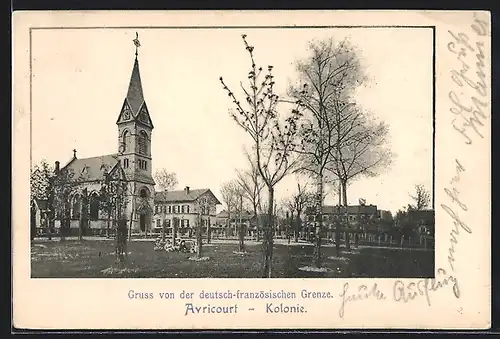 AK Avricourt, Kolonie mit Kirche, Deutsch-französische Grenze