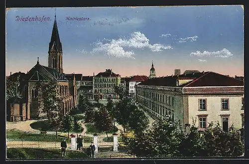AK Diedenhofen, Mairieplatz mit Kirche