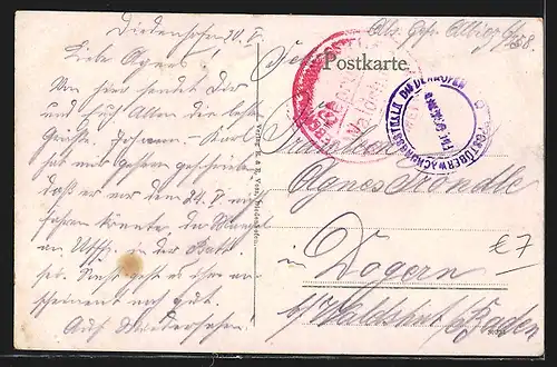 AK Diedenhofen, Mairieplatz mit Kirche