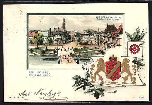AK Mulhouse, Entrée de la Ville, Wappen