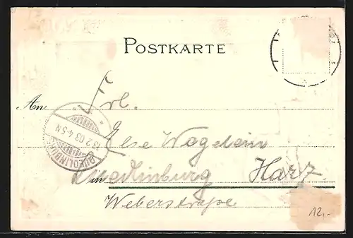 Präge-AK Rappoltsweiler, Panorama, Wappen, Passepartout