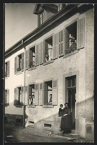 AK Lutterbach, Strassenpartie mit Wohnhaus
