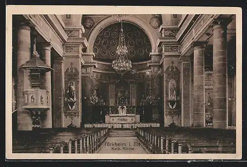 AK Türkheim i. Els., Katholische Kirche, Innenansicht