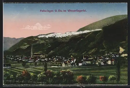 AK Felleringen im Wesserlingertal, Teilansicht mit Kirche